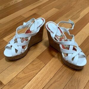 EUC Madden Girl Strappy Cork Wedge Sandals